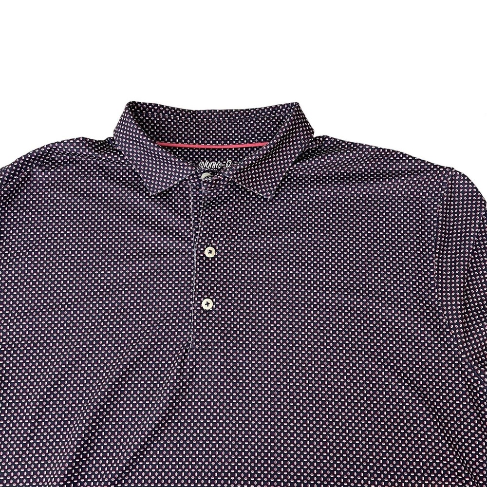 Johnnie O Shirt XL Mens Golf Polo Short sleeve Performance Purple Geometric